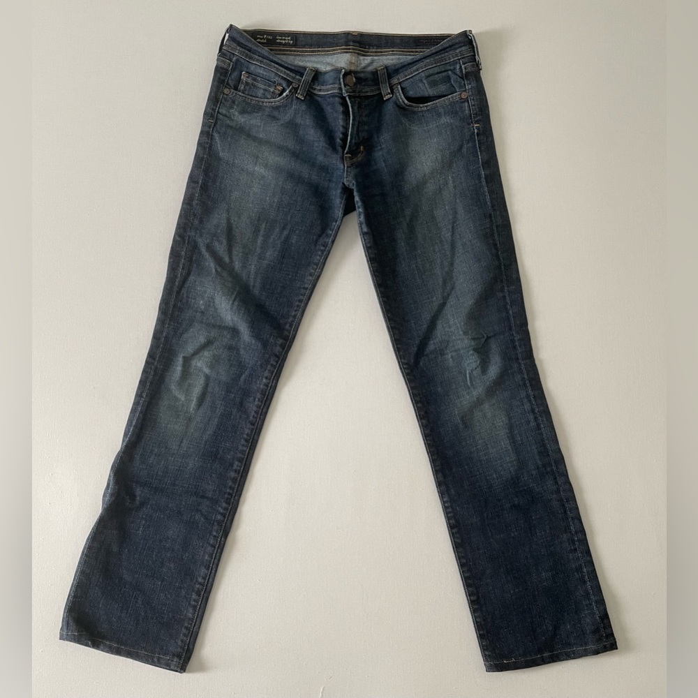 Citizens of Humanity dark wash denim Ava Straight Leg *hemmed* Short
